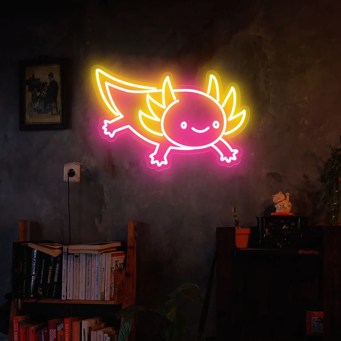 Cute Axolotl Neon Sign Salamander Led Light - mneonsign