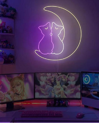 Artemis and Luna Anime Neon Sign