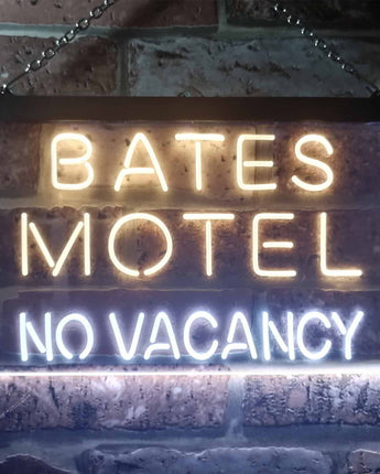 Bates Motel No Vacancy Halloween Neon Sign