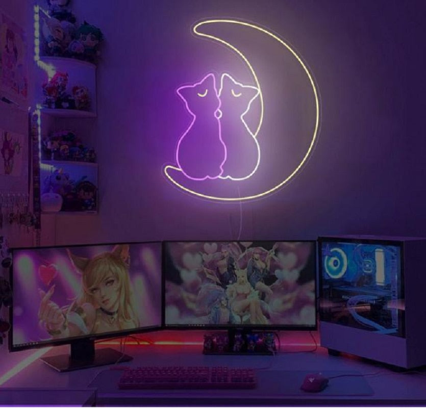 Artemis and Luna Anime Neon Sign